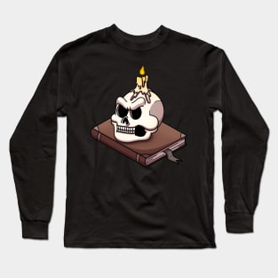 Still Life With Skull, Candle And Book Long Sleeve T-Shirt